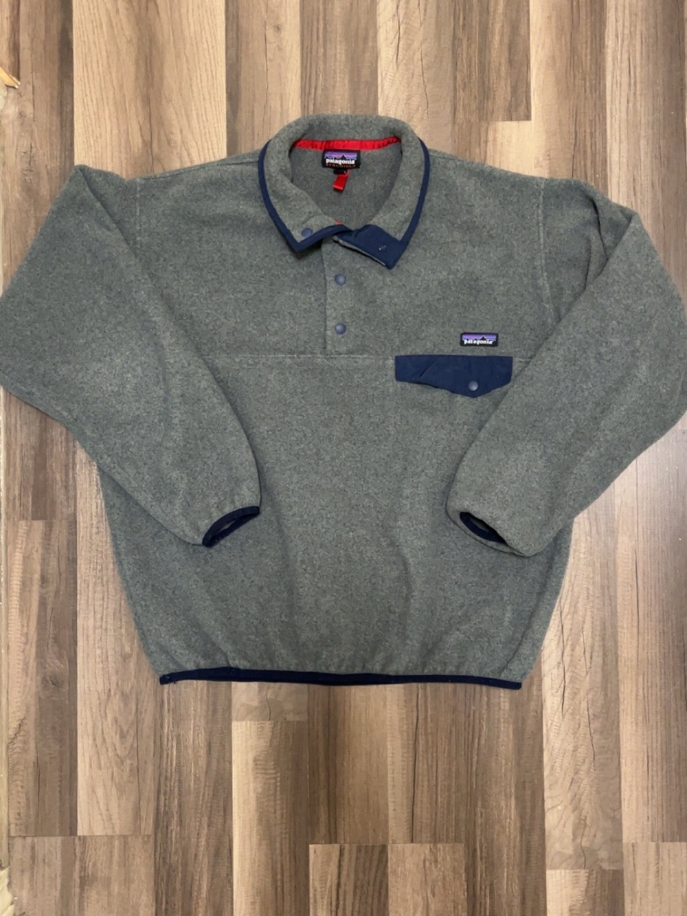Vintage PATAGONIA Synchilla Snap T Fleece Pullover Gray Mens L Sweatshirt